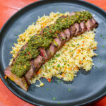 Chimichurri steak with fried rice plated 150x150